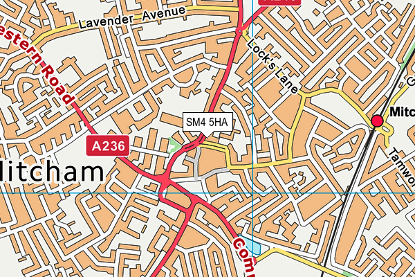 SM4 5HA map - OS VectorMap District (Ordnance Survey)