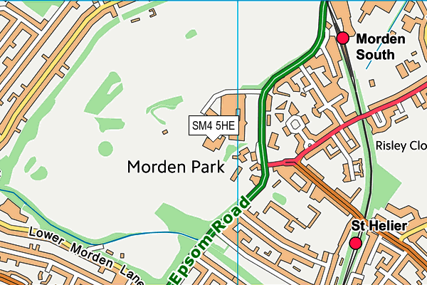 SM4 5HE map - OS VectorMap District (Ordnance Survey)