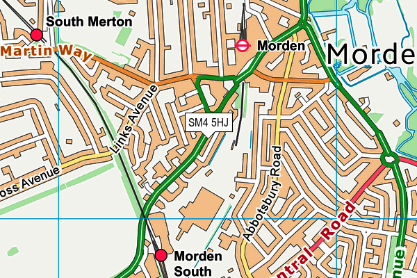 Map of MORDEN BARBERS LTD at district scale