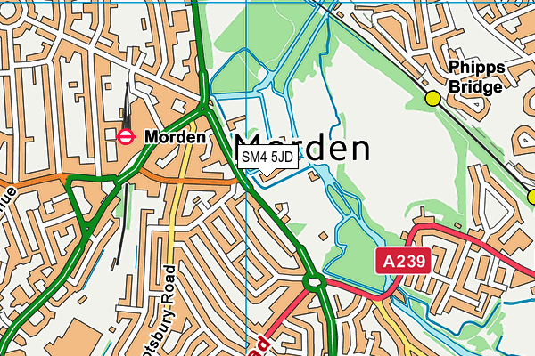 The London Acorn School map (SM4 5JD) - OS VectorMap District (Ordnance Survey)