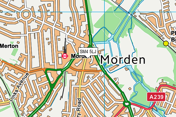 SM4 5LJ map - OS VectorMap District (Ordnance Survey)