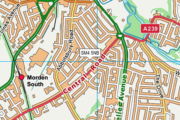 SM4 5NB map - OS VectorMap District (Ordnance Survey)