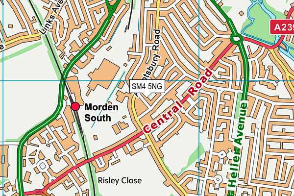 SM4 5NG map - OS VectorMap District (Ordnance Survey)