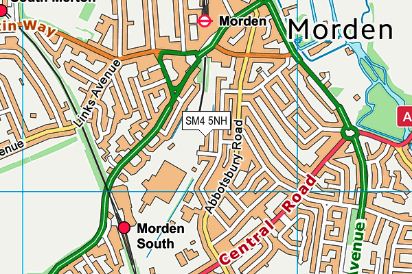 SM4 5NH map - OS VectorMap District (Ordnance Survey)