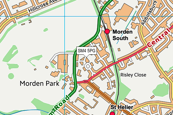 SM4 5PG map - OS VectorMap District (Ordnance Survey)