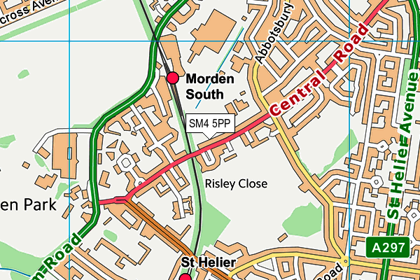 SM4 5PP map - OS VectorMap District (Ordnance Survey)