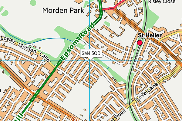 SM4 5QD map - OS VectorMap District (Ordnance Survey)