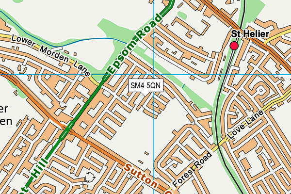 SM4 5QN map - OS VectorMap District (Ordnance Survey)