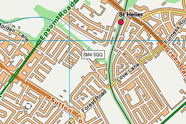 SM4 5QQ map - OS VectorMap District (Ordnance Survey)