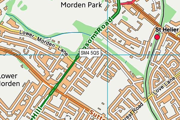 SM4 5QS map - OS VectorMap District (Ordnance Survey)