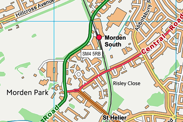 SM4 5RB map - OS VectorMap District (Ordnance Survey)