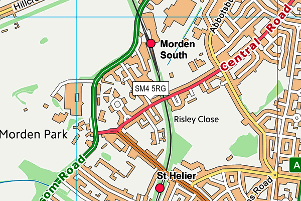 SM4 5RG map - OS VectorMap District (Ordnance Survey)