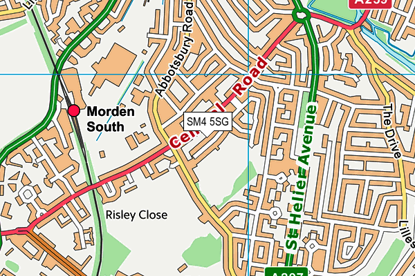 SM4 5SG map - OS VectorMap District (Ordnance Survey)