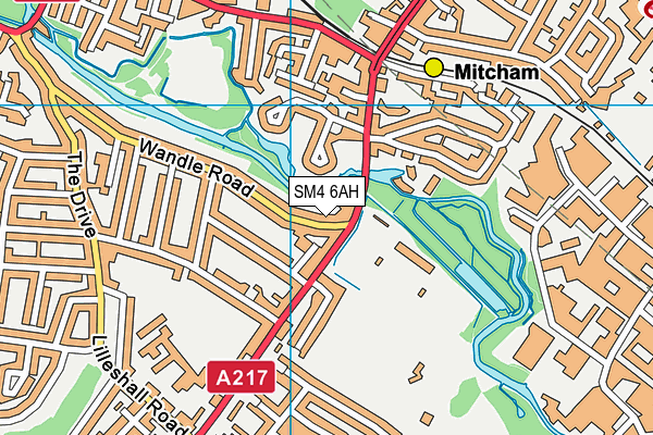 SM4 6AH map - OS VectorMap District (Ordnance Survey)