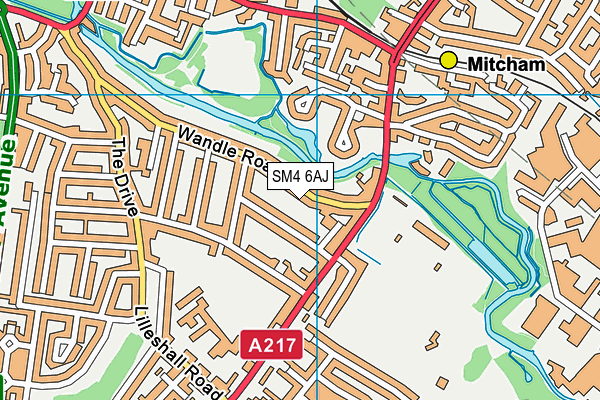 SM4 6AJ map - OS VectorMap District (Ordnance Survey)