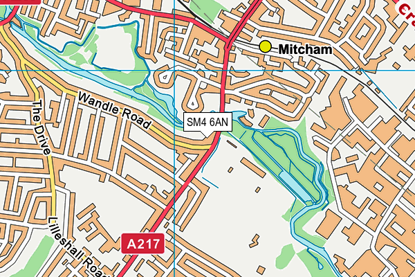 SM4 6AN map - OS VectorMap District (Ordnance Survey)