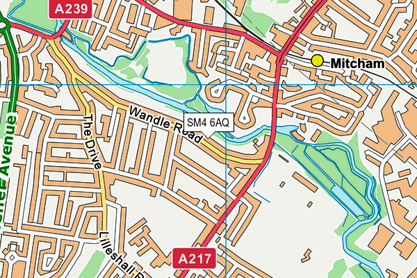 SM4 6AQ map - OS VectorMap District (Ordnance Survey)