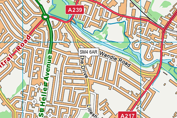 SM4 6AR map - OS VectorMap District (Ordnance Survey)