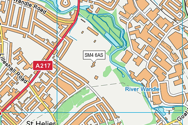 SM4 6AS map - OS VectorMap District (Ordnance Survey)