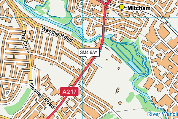 SM4 6AY map - OS VectorMap District (Ordnance Survey)