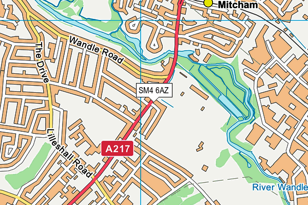 SM4 6AZ map - OS VectorMap District (Ordnance Survey)