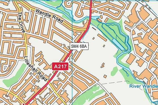 SM4 6BA map - OS VectorMap District (Ordnance Survey)