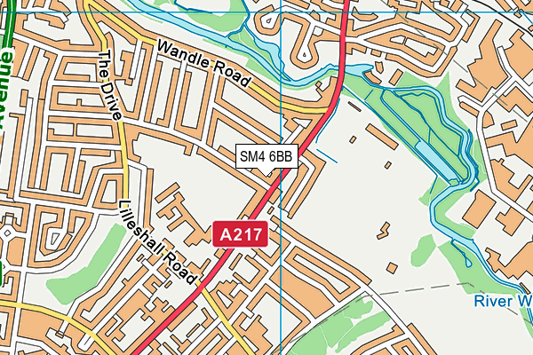 SM4 6BB map - OS VectorMap District (Ordnance Survey)