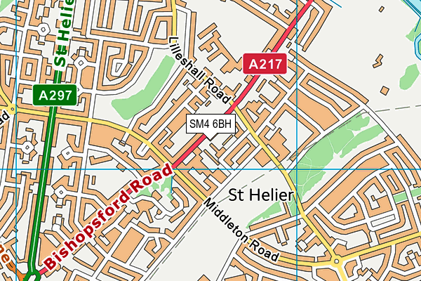 SM4 6BH map - OS VectorMap District (Ordnance Survey)