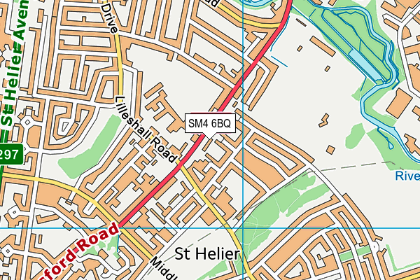 SM4 6BQ map - OS VectorMap District (Ordnance Survey)