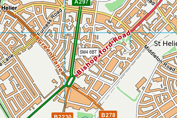 SM4 6BT map - OS VectorMap District (Ordnance Survey)