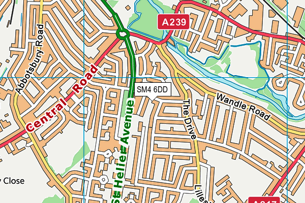 SM4 6DD map - OS VectorMap District (Ordnance Survey)