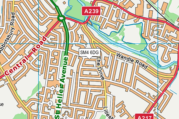 SM4 6DG map - OS VectorMap District (Ordnance Survey)