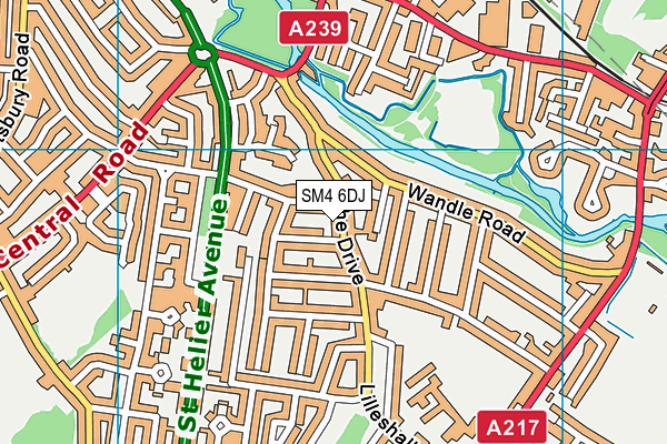 SM4 6DJ map - OS VectorMap District (Ordnance Survey)