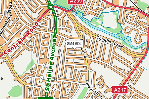 SM4 6DL map - OS VectorMap District (Ordnance Survey)