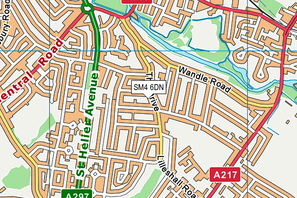 SM4 6DN map - OS VectorMap District (Ordnance Survey)
