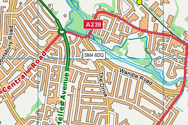 SM4 6DQ map - OS VectorMap District (Ordnance Survey)