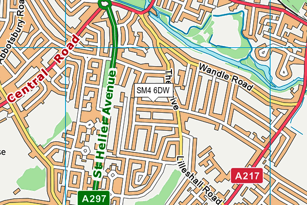 SM4 6DW map - OS VectorMap District (Ordnance Survey)