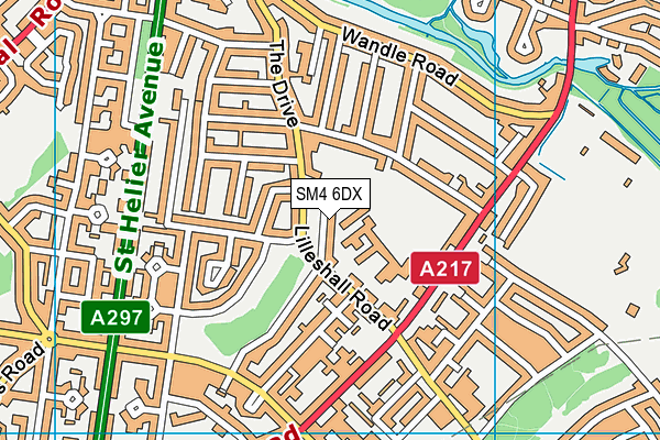 SM4 6DX map - OS VectorMap District (Ordnance Survey)