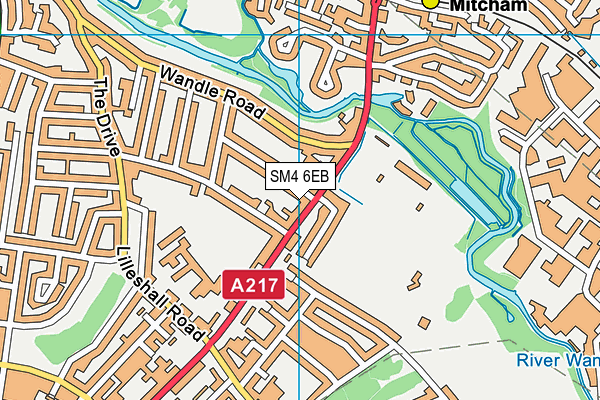 SM4 6EB map - OS VectorMap District (Ordnance Survey)