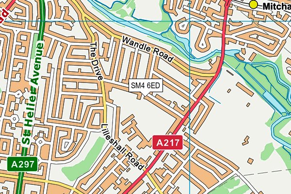 SM4 6ED map - OS VectorMap District (Ordnance Survey)