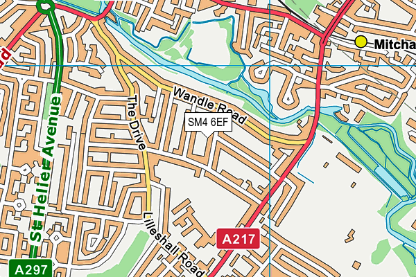 SM4 6EF map - OS VectorMap District (Ordnance Survey)