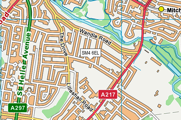 SM4 6EL map - OS VectorMap District (Ordnance Survey)