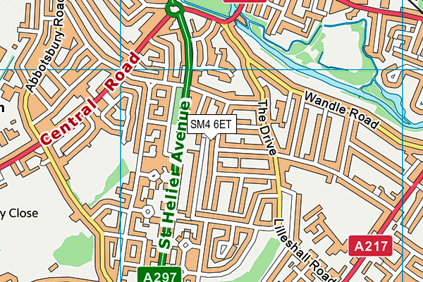 SM4 6ET map - OS VectorMap District (Ordnance Survey)