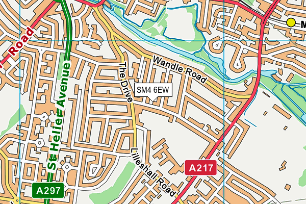 SM4 6EW map - OS VectorMap District (Ordnance Survey)