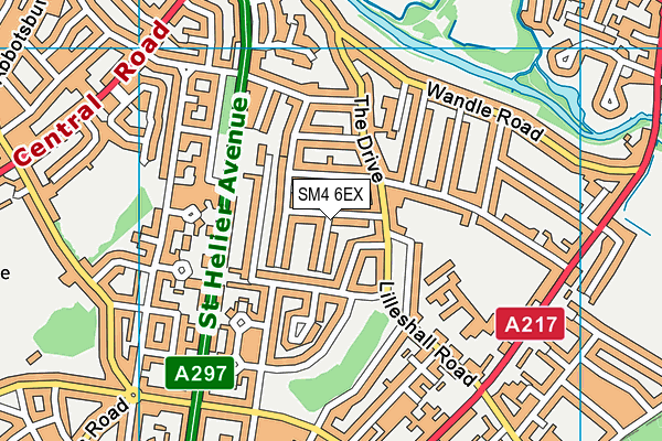 SM4 6EX map - OS VectorMap District (Ordnance Survey)