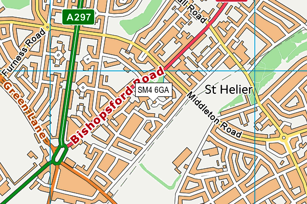 SM4 6GA map - OS VectorMap District (Ordnance Survey)