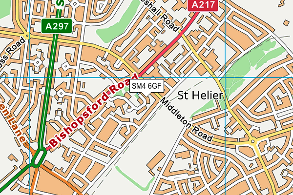 SM4 6GF map - OS VectorMap District (Ordnance Survey)