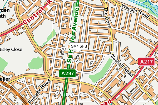 SM4 6HB map - OS VectorMap District (Ordnance Survey)