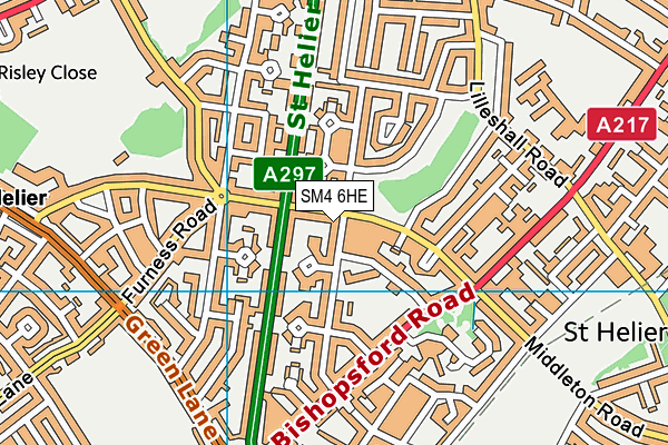 SM4 6HE map - OS VectorMap District (Ordnance Survey)