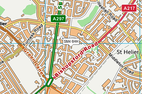 SM4 6HH map - OS VectorMap District (Ordnance Survey)